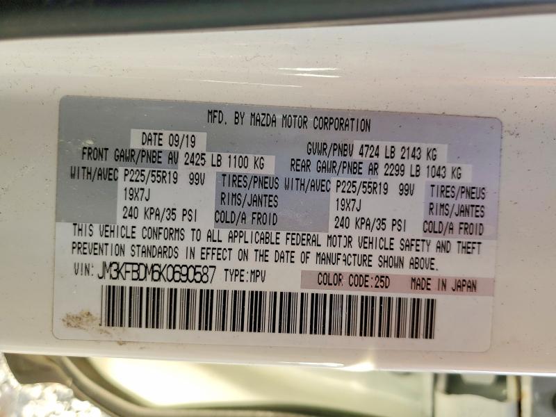 48866256 :رقم المزاد ، JM3KFBDM6K0690587 vin ، 2019 Mazda Cx-5 مزاد بيع