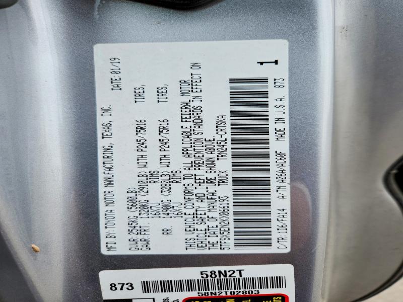 Aukcja sprzedaży 2019 Toyota Tacoma, vin: 5TFSX5EN2KX066193, numer aukcji: 51500466