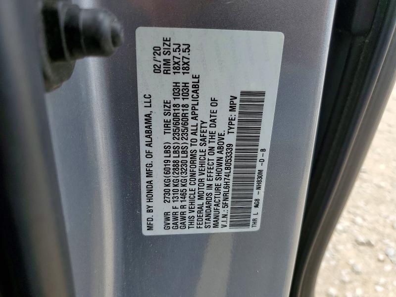 2020 Honda Odyssey მანქანა იყიდება აუქციონზე, vin: 5FNRL6H74LB053339, აუქციონის ნომერი: 50978536