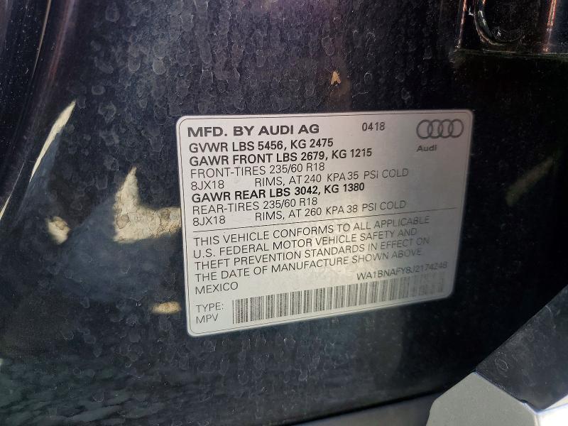 Aukcja sprzedaży 2018 Audi Q5, vin: WA1BNAFY8J2174248, numer aukcji: 50165246