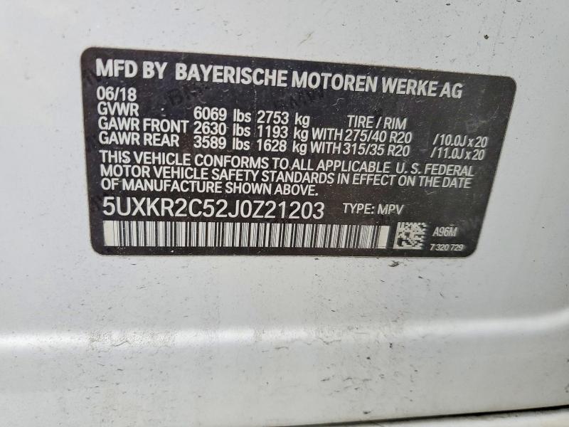 Продаж на аукціоні авто 2018 Bmw X5, vin: 5UXKR2C52J0Z21203, номер лоту: 47790726