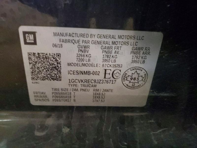 2018 Chevrolet Silverado მანქანა იყიდება აუქციონზე, vin: 1GCVKREC9JZ376717, აუქციონის ნომერი: 51137926