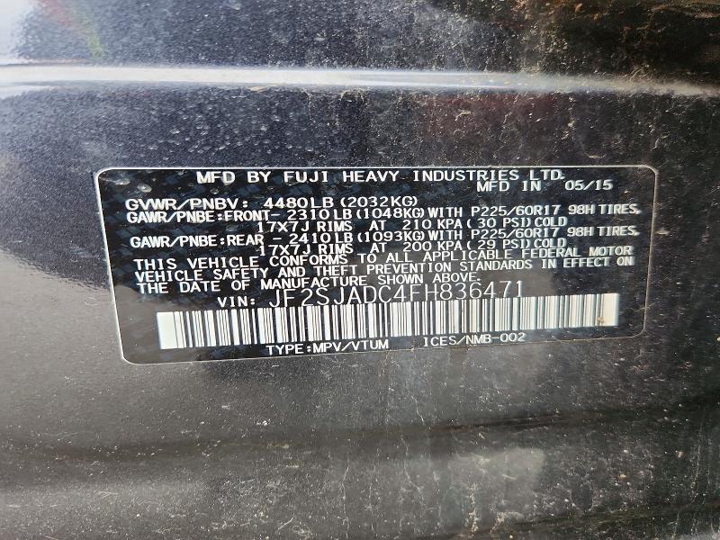 Aukcja sprzedaży 2015 Subaru Forester, vin: JF2SJADC4FH836471, numer aukcji: 49403326
