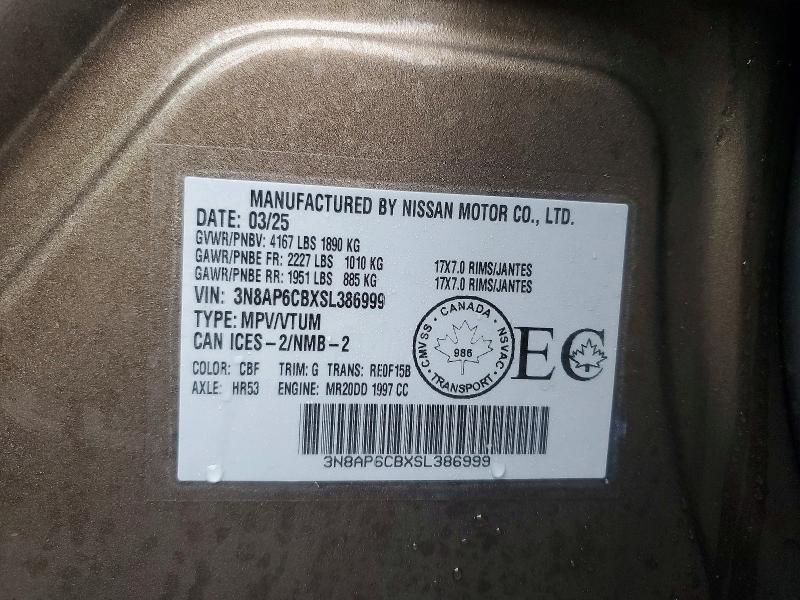 Aukcja sprzedaży 2025 Nissan Kicks, vin: 3N8AP6CBXSL386999, numer aukcji: 48137766