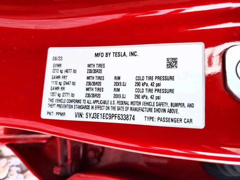 48978006 :رقم المزاد ، 5YJ3E1EC9PF633874 vin ، 2023 Tesla Model 3 مزاد بيع