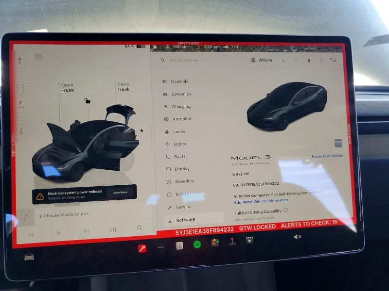 48711476 :رقم المزاد ، 5YJ3E1EA3SF894232 vin ، 2025 Tesla Model 3 مزاد بيع