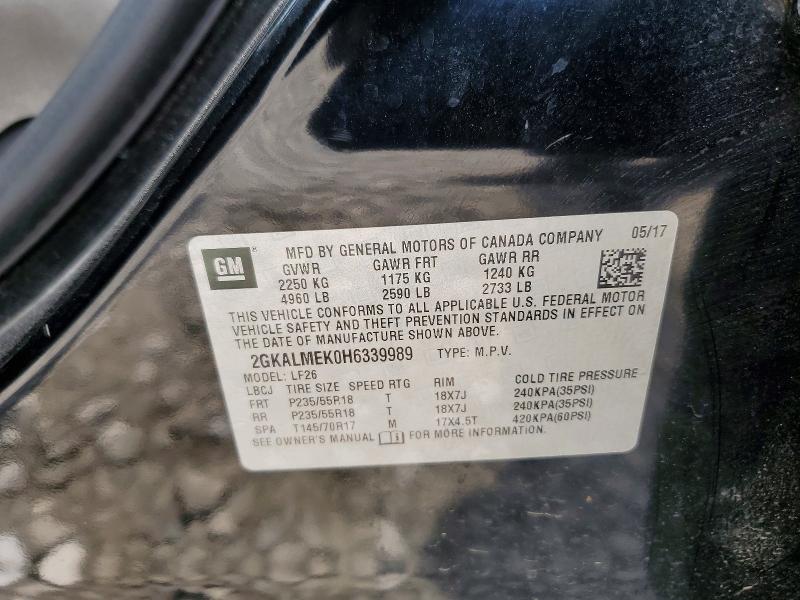 Aukcja sprzedaży 2017 Gmc Terrain, vin: 2GKALMEK0H6339989, numer aukcji: 48081466