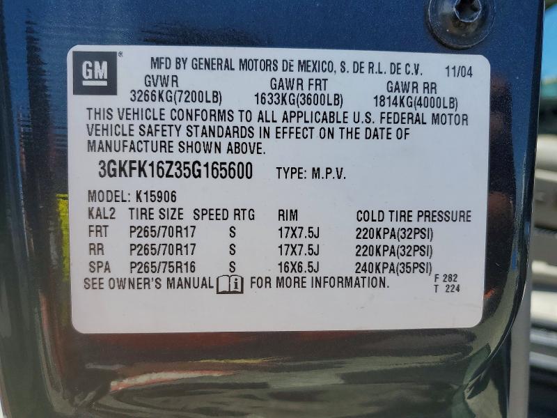 2005 Gmc Yukon Xl მანქანა იყიდება აუქციონზე, vin: 3GKFK16Z35G165600, აუქციონის ნომერი: 50519896