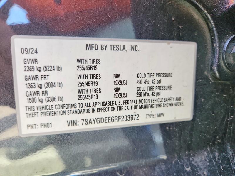 Aukcja sprzedaży 2024 Tesla Model Y, vin: 7SAYGDEE6RF203972, numer aukcji: 50652966