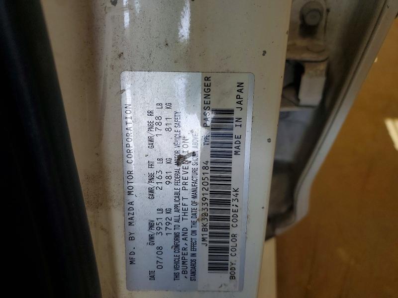 Aukcja sprzedaży 2009 Mazda 3, vin: JM1BK323391205184, numer aukcji: 49511066
