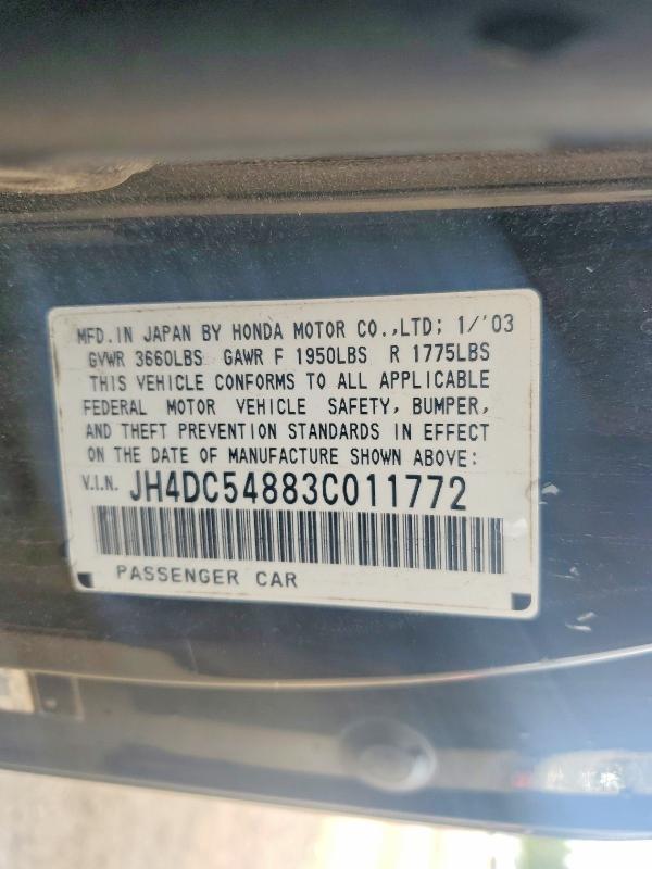 Продажа на аукционе авто 2003 Acura Rsx, vin: JH4DC54883C011772, номер лота: 51678336