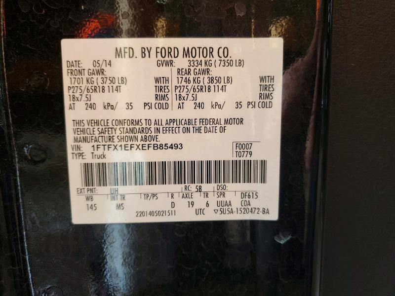 Aukcja sprzedaży 2014 Ford F150, vin: 1FTFX1EFXEFB85493, numer aukcji: 49155586