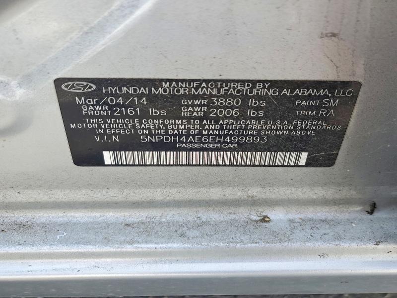 Продажа на аукционе авто 2014 Hyundai Elantra, vin: 5NPDH4AE6EH499893, номер лота: 50960796