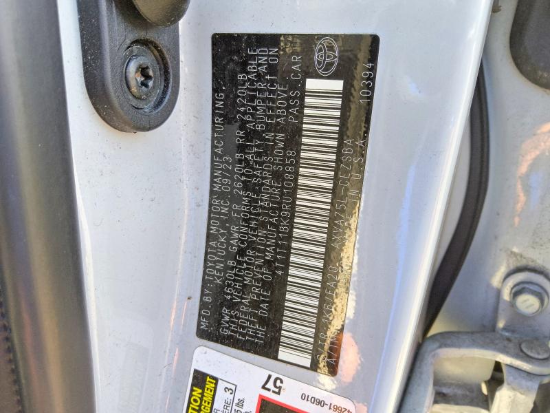 Продаж на аукціоні авто 2024 Toyota Camry, vin: 4T1T11BK9RU108858, номер лоту: 46695306