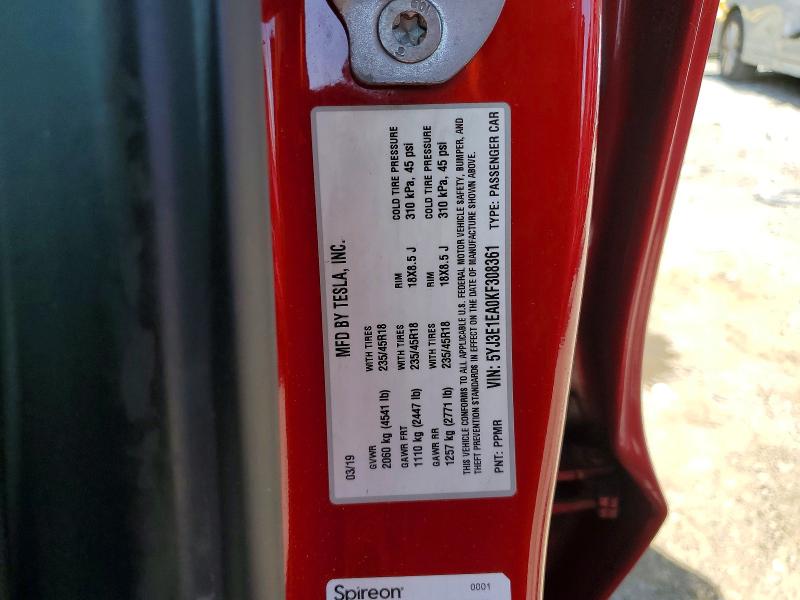 Продажа на аукционе авто 2019 Tesla Model 3, vin: 5YJ3E1EA0KF308361, номер лота: 49310846