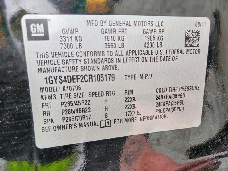 Aukcja sprzedaży 2012 Cadillac Escalade, vin: 1GYS4DEF2CR105179, numer aukcji: 41658506
