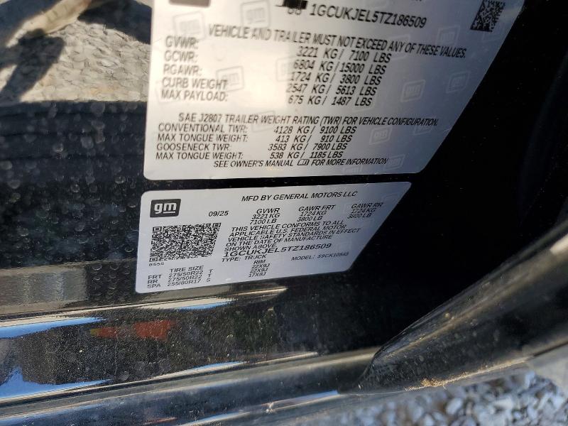 2026 Chevrolet Silverado მანქანა იყიდება აუქციონზე, vin: 1GCUKJEL5TZ186509, აუქციონის ნომერი: 50221526