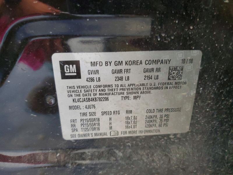 49572036 :رقم المزاد ، KL4CJASB4KB782206 vin ، 2019 Buick Encore مزاد بيع