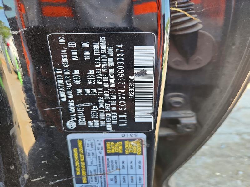 51021496 :رقم المزاد ، 5XXGV4L26GG030374 vin ، 2016 Kia Optima مزاد بيع