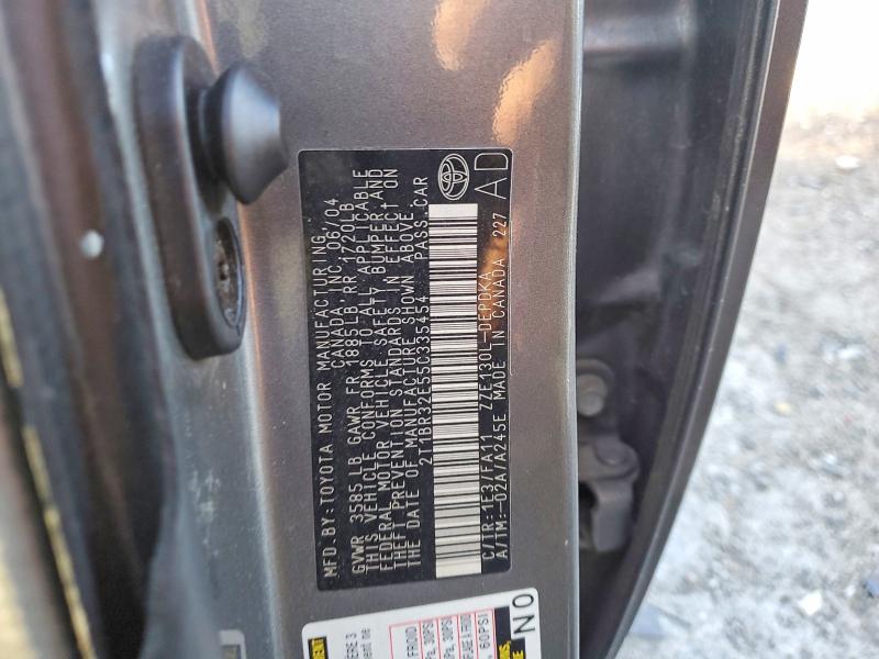 Aukcja sprzedaży 2005 Toyota Corolla, vin: 2T1BR32E55C335454, numer aukcji: 50137186