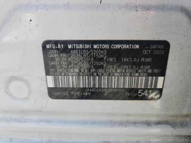Продаж на аукціоні авто 2020 Mitsubishi Outlander, vin: JA4AD2A30LZ046371, номер лоту: 49419426