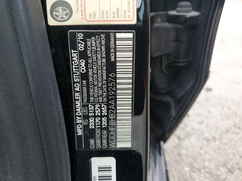 Auction sale of the 2010 Mercedes-benz E, vin: WDDHF8HB2AA192576, lot number: 51510796