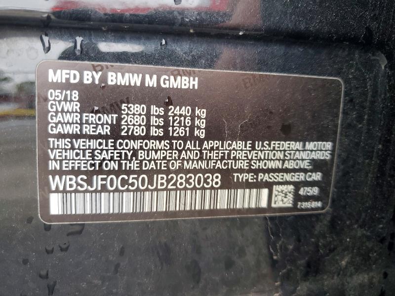 Продажа на аукционе авто 2018 Bmw M5, vin: WBSJF0C50JB283038, номер лота: 51531706
