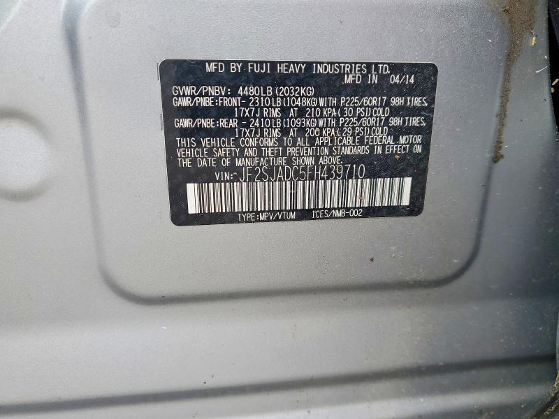 Aukcja sprzedaży 2015 Subaru Forester, vin: JF2SJADC5FH439710, numer aukcji: 50158556