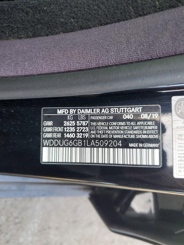Aukcja sprzedaży 2020 Mercedes-benz S, vin: WDDUG6GB1LA509204, numer aukcji: 50530896