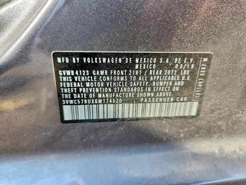 Продажа на аукционе авто 2019 Volkswagen Jetta, vin: 3VWC57BUXKM174520, номер лота: 51188386