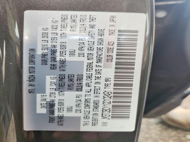 Продажа на аукционе авто 2016 Mazda Cx-9, vin: JM3TCBCY1G0102491, номер лота: 49764876