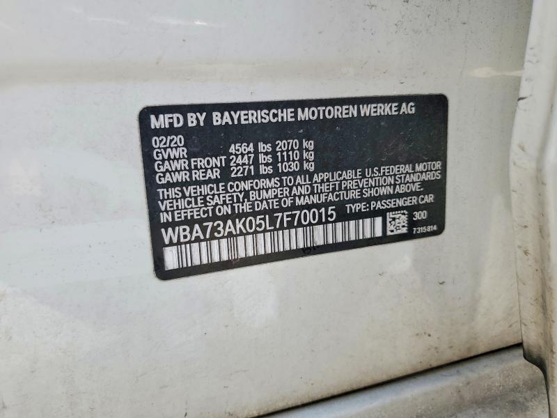 Auction sale of the 2020 Bmw 228xi, vin: WBA73AK05L7F70015, lot number: 50489286