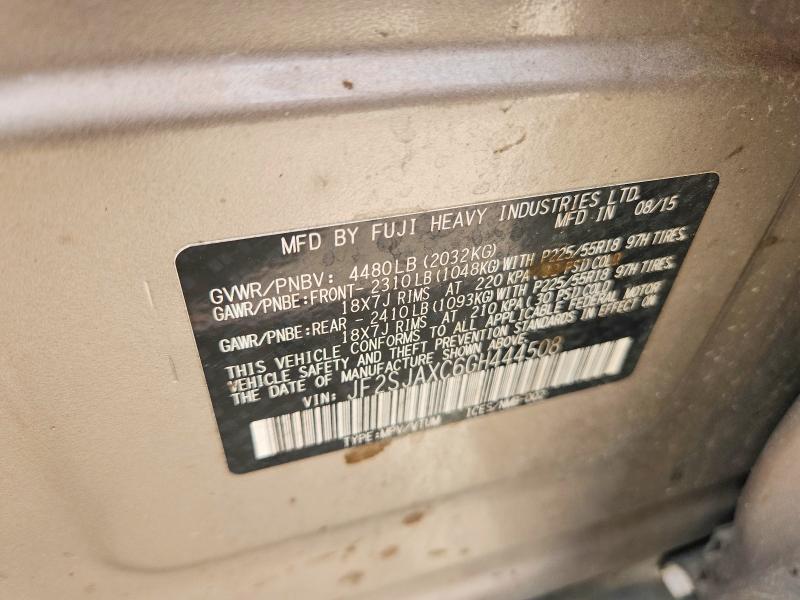 48213526 :رقم المزاد ، JF2SJAXC6GH444508 vin ، 2016 Subaru Forester مزاد بيع