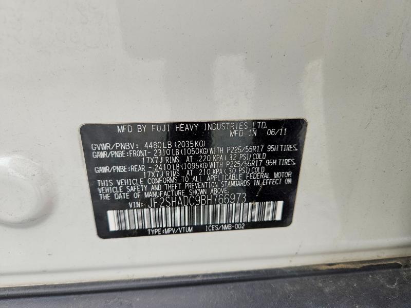 51824456 :رقم المزاد ، JF2SHADC9BH766973 vin ، 2011 Subaru Forester مزاد بيع