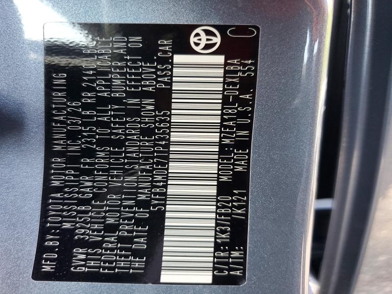 Продажа на аукционе авто 2026 Toyota Corolla, vin: 5YFB4MDE7TP435635, номер лота: 51127006