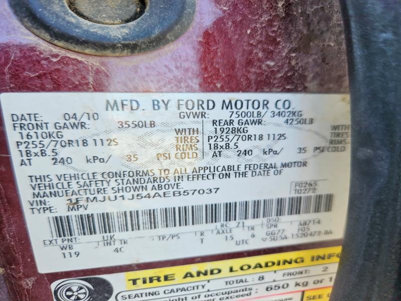 Продажа на аукционе авто 2010 Ford Expedition, vin: 1FMJU1J54AEB57037, номер лота: 50173496