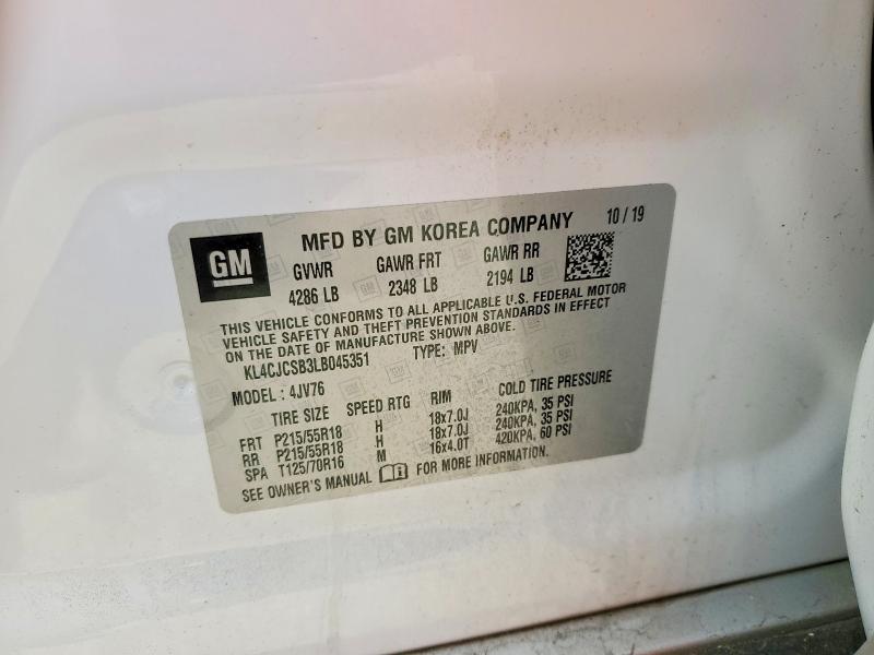 Aukcja sprzedaży 2020 Buick Encore, vin: KL4CJCSB3LB045351, numer aukcji: 49897336