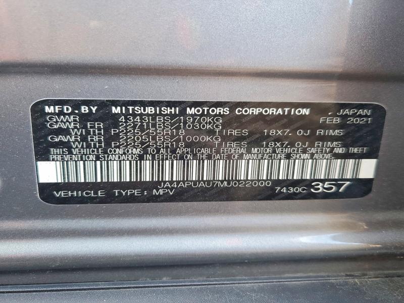 Продаж на аукціоні авто 2021 Mitsubishi Outlander Sport, vin: JA4APUAU7MU022000, номер лоту: 50346256