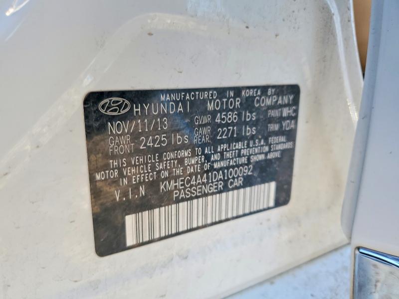 Auction sale of the 2013 Hyundai Sonata Hybrid, vin: KMHEC4A41DA100092, lot number: 48523596