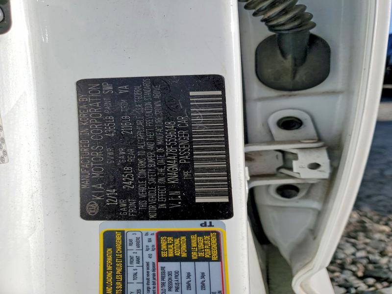 Aukcja sprzedaży 2015 Kia Optima, vin: KNAGM4A78F5596148, numer aukcji: 49515616