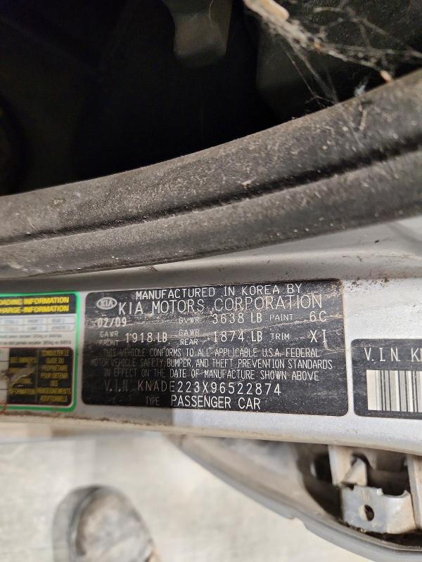 Aukcja sprzedaży 2009 Kia Rio, vin: KNADE223X96522874, numer aukcji: 51514276