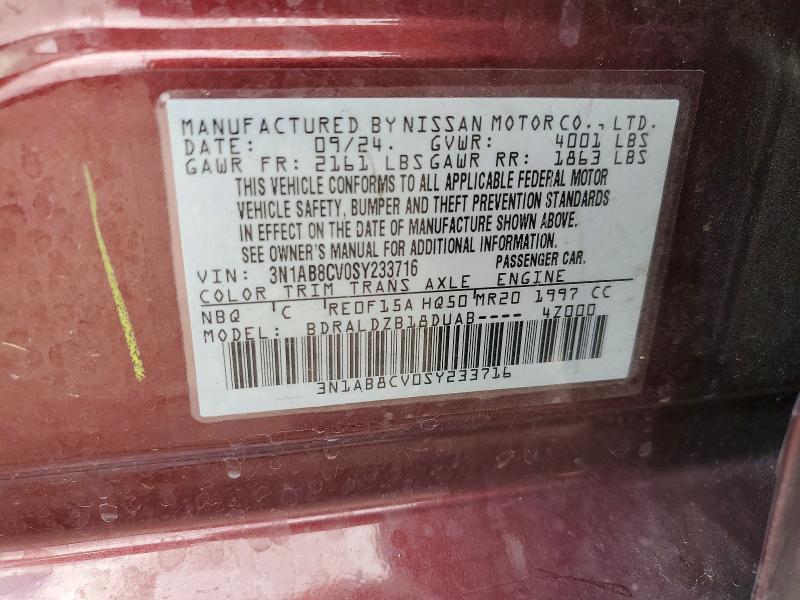 Aukcja sprzedaży 2025 Nissan Sentra, vin: 3N1AB8CV0SY233716, numer aukcji: 47208976