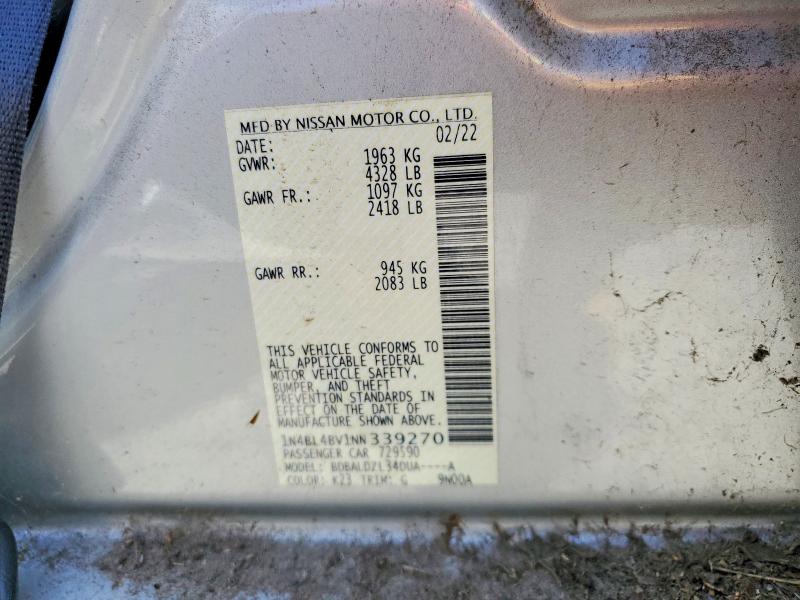 Продаж на аукціоні авто 2022 Nissan Altima, vin: 1N4BL4BV1NN339270, номер лоту: 51602086