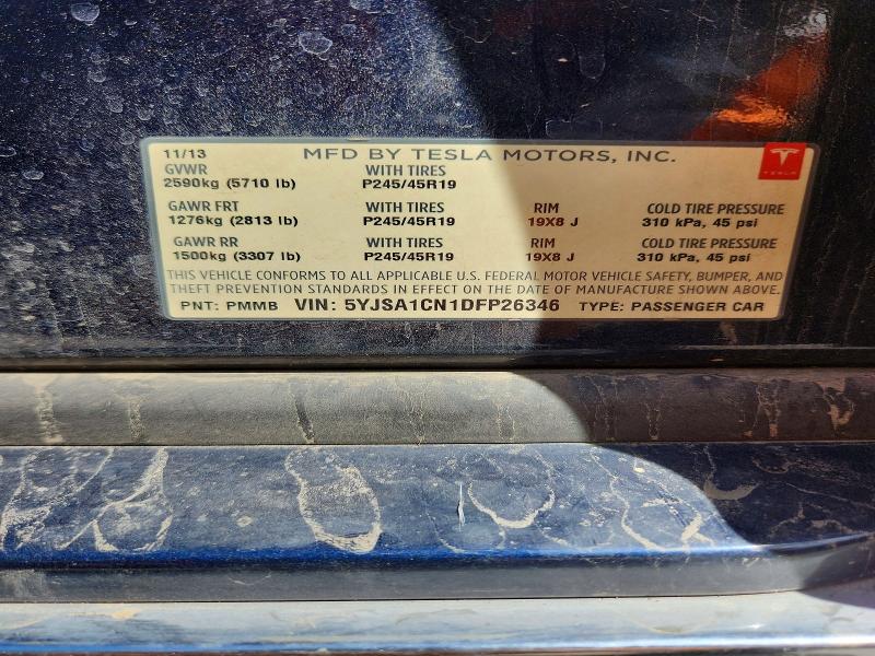 Продаж на аукціоні авто 2013 Tesla Model S, vin: 5YJSA1CN1DFP26346, номер лоту: 50659706