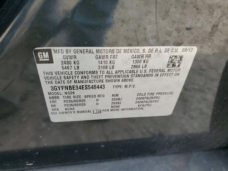 2014 Cadillac Srx მანქანა იყიდება აუქციონზე, vin: 3GYFNBE34ES548443, აუქციონის ნომერი: 50234576
