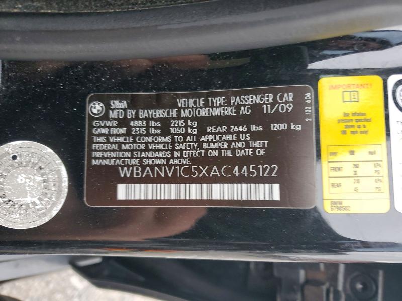 2010 Bmw 528 მანქანა იყიდება აუქციონზე, vin: WBANV1C5XAC445122, აუქციონის ნომერი: 50517726