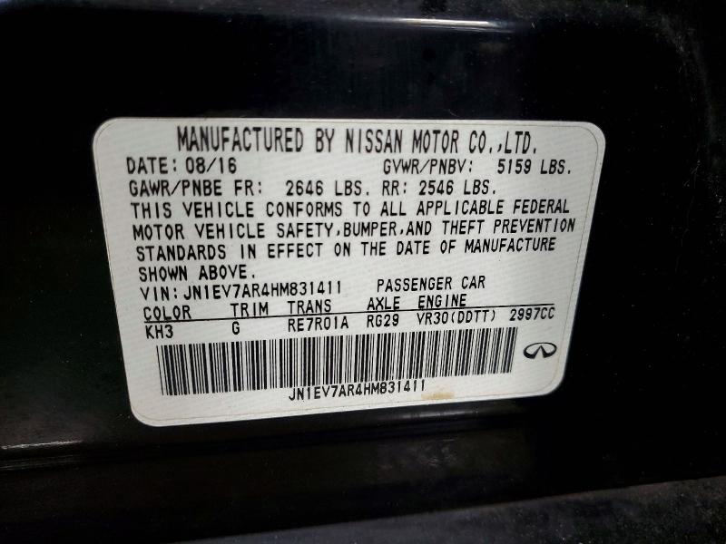 49586746 :رقم المزاد ، JN1EV7AR4HM831411 vin ، 2017 Infiniti Q50 مزاد بيع