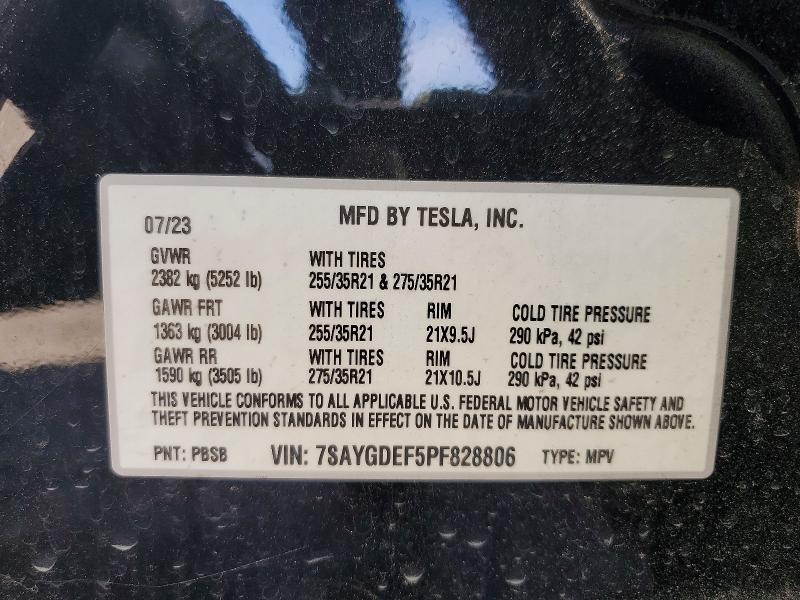 Продажа на аукционе авто 2023 Tesla Model Y, vin: 7SAYGDEF5PF828806, номер лота: 49809316