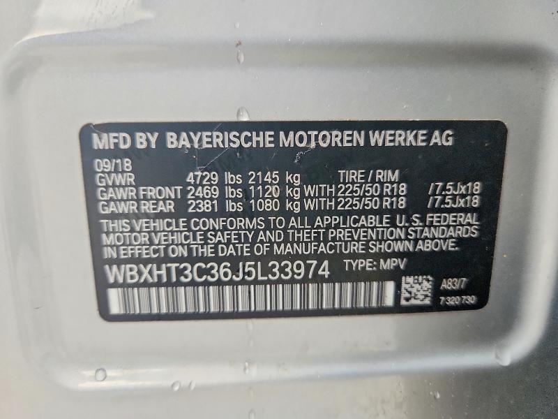 2018 Bmw X1 მანქანა იყიდება აუქციონზე, vin: WBXHT3C36J5L33974, აუქციონის ნომერი: 48141866