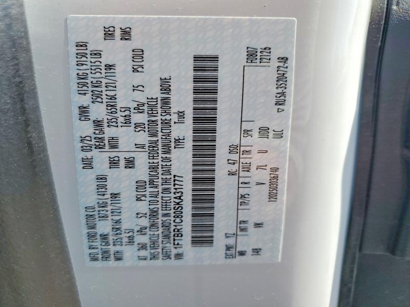 Aukcja sprzedaży 2025 Ford Transit, vin: 1FTBR1C80SKA31777, numer aukcji: 51402126